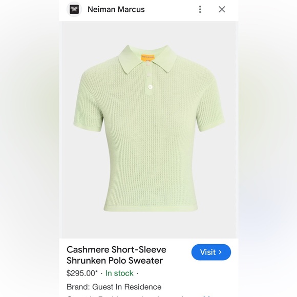 Guest in Residence Kintwear Light Green cashmere Polo - Picture 4 of 4